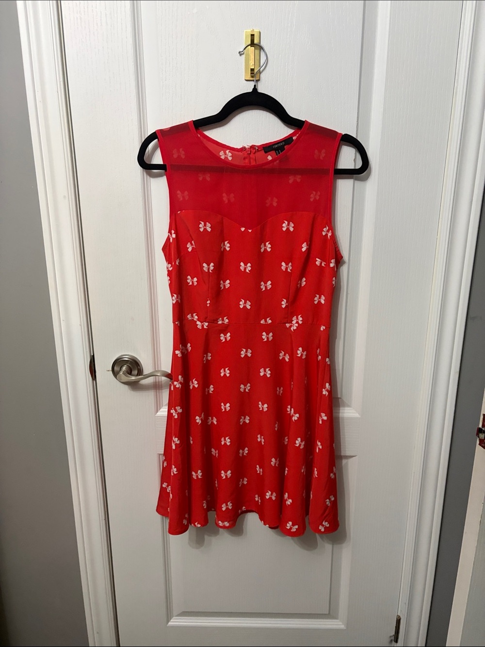 Forever 21 Red Sleeveless Womens Floral Fit & Flare Dress